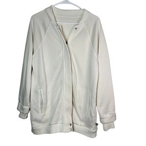 Fabletics White Zip Up Athleisure Jacket Size L Women